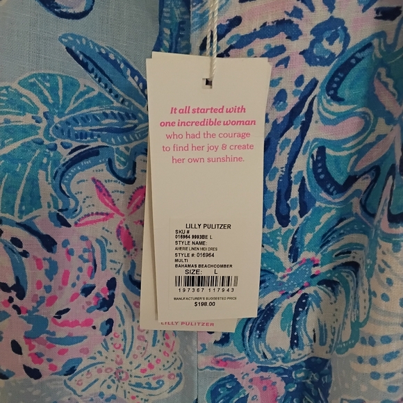 Lilly Pulitzer Amerie Linen Midi Dress - NWT - Size Large - Picture 5 of 5